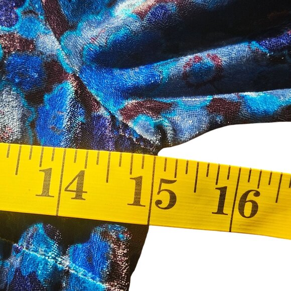 Free People Blue Velvet Floral Mini Dress XS Coquette Indie Academia Fall Look - Picture 6 of 9